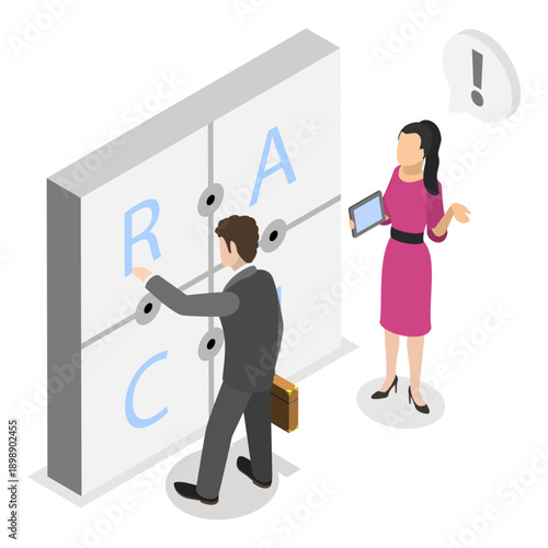 3D Isometric Flat Vector Illustration of Key Performance Indicators, Abstract Concepts Of Measuring Success. Item 2