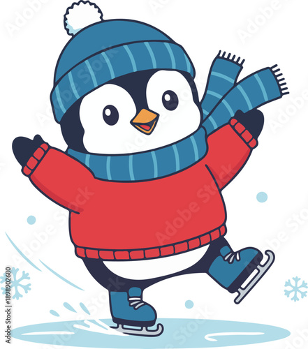 Little Baby Skating Mascot Character with Skateboard Vector