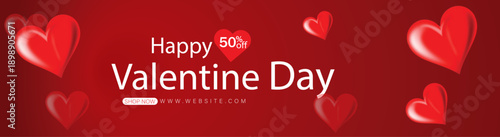 happy valentines day background vector illustration eps, Valentine’s Day Sale Banner with Red Hearts, valentine discount banner, promotional banner, sale banner