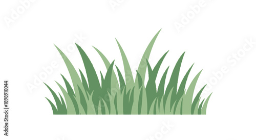 A simple illustration of a clump of green grass with varying blade heights, isolated on a white background.