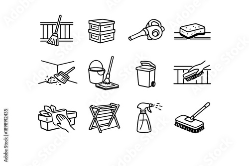 Bucket vector simple railing generation crates icon surface cleaner ledge rack spray