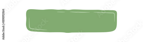 Hand drawn organic shape with wavy edge as a sticker patch. Green rectangle quote label serves as a banner or badge and provides playful doodle background for text or message.