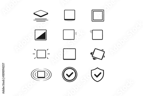 Elevation blur generation border image hover transform simple feedback shadow icon vector