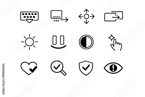 Reduced interaction usability icon navigation assistive vector image state check simple menu
