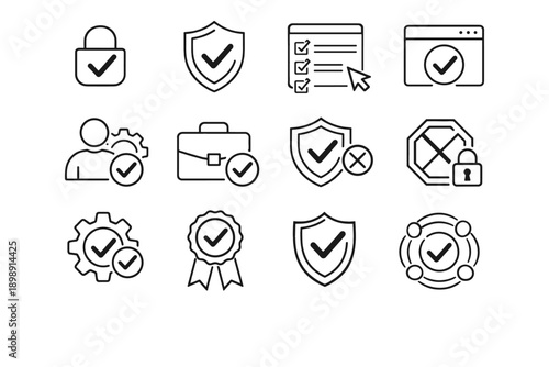 Trust icons seal unavailable ui regulated compliance enterprise certification icon briefcase vector