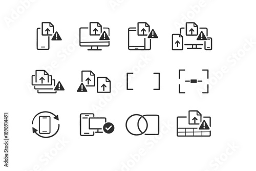 Tablet seal generation spacious upload hint marker icon uploader warning vector image