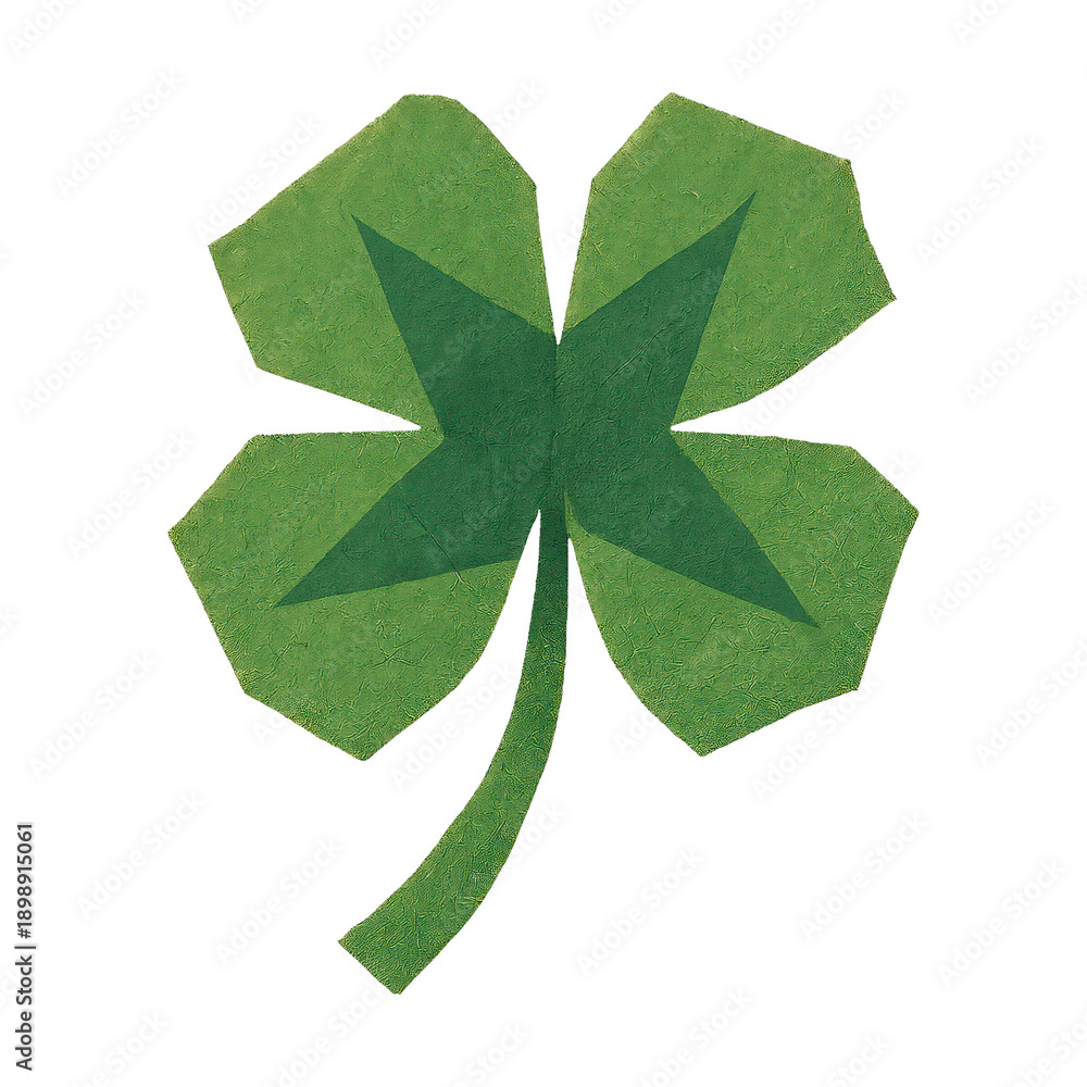 Naklejka premium PNG Four-leaf clover paper art