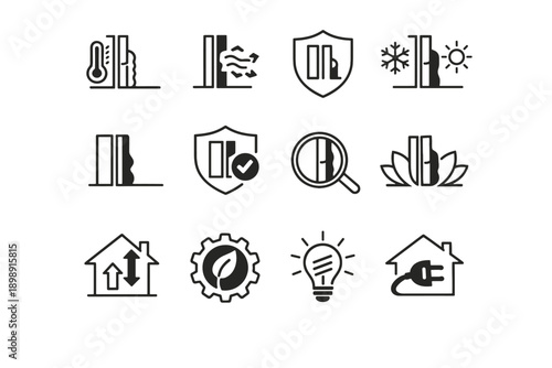 Temperature performance air vector silhouette arrows insulation awareness icon cold icons calm