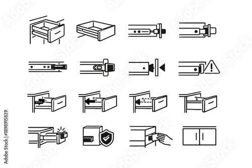 Drawer clean mindful vector prevention setup cabinet gentle concept icon