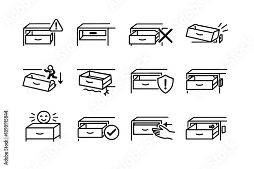 Prevention safety vector icons cue icon logic warning calm drawer too missing