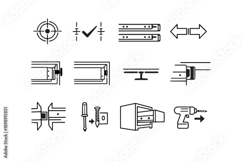 Logic icons icon minimalist even cabinet vector accuracy focus straight installation stopping