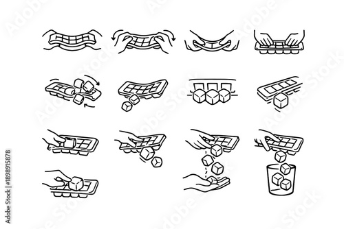 Iconic gentle technique ice tray vector calm icon logic bend silhouette twist