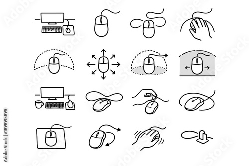 Awareness workspace vector overview icon calm clean desk routine minimalist wired concept