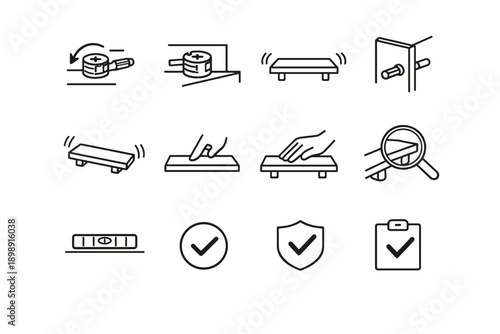 Icons verification vector focus pressing stability wardrobe shelf calm gently wobble icon