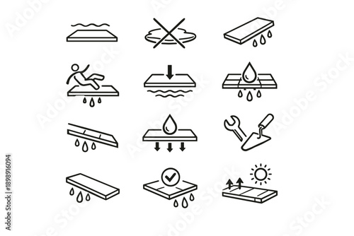 Standing risk icon balcony awareness vector warning seep slip cue water correction