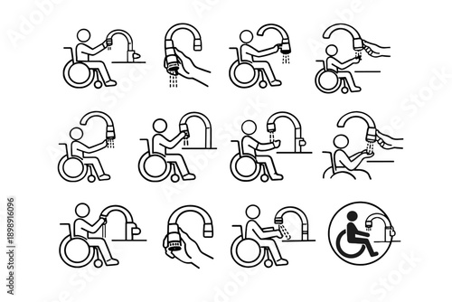 Vector logic icon minimalist seated silhouette calm access aerator kitchen design focus