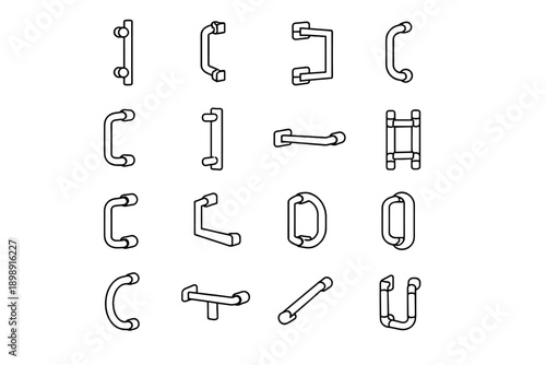 Access natural handle centered ergonomic shower handles reach vector installation silhouette icon