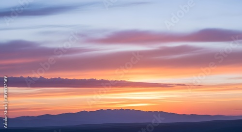Vibrant Sunset Mountain Range.