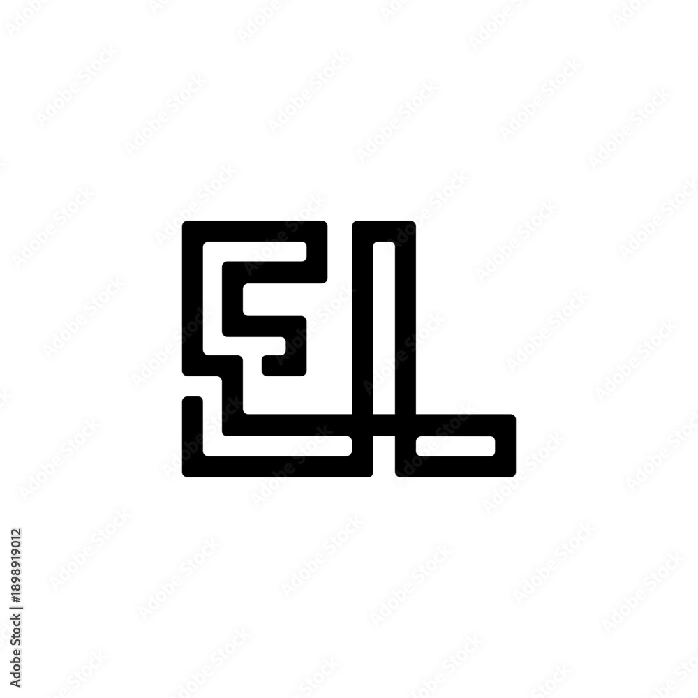 Obraz premium letter initial EL logo monogram