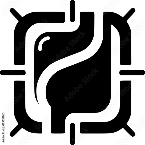 Gastrointestinal System: A stylized illustration of the digestive system, a vital pathway.