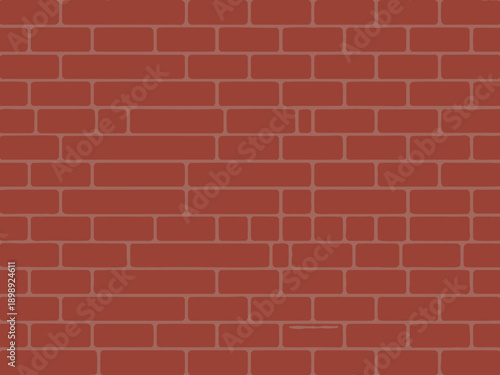 A close-up view of a red brick wall with gray mortar