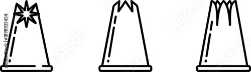 Set of three different piping bag nozzles with distinct decorative tips for baking and pastry