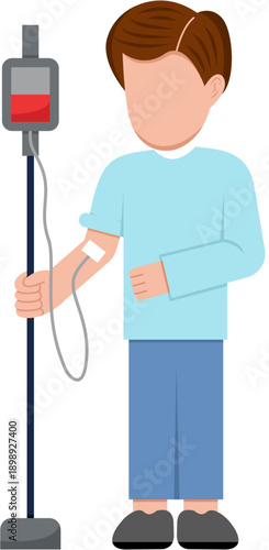 Illustration Of Man Donating Blood