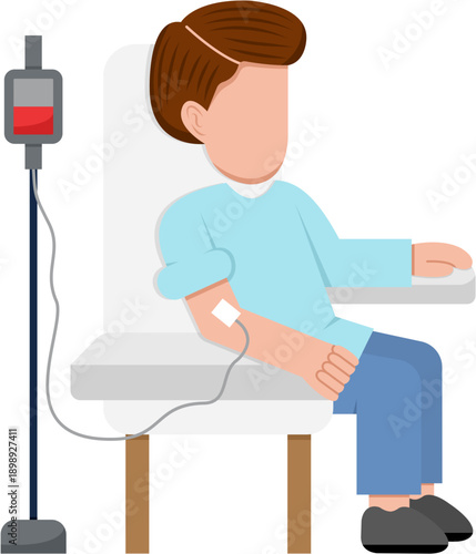 Illustration Of Man Donating Blood