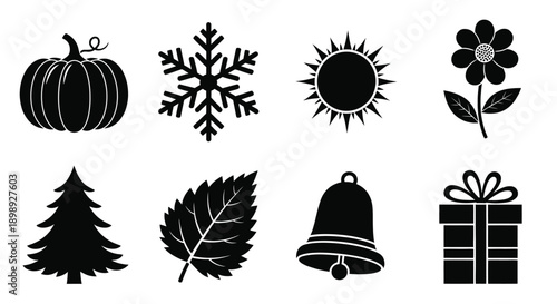 Seasonal nature icons for the holiday.
