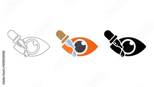 An infographic representing eye care and vision treatment with eye drops