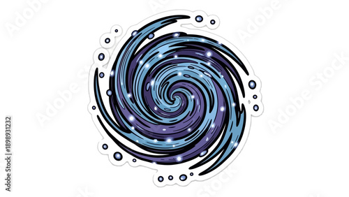 A fluid abstract blue swirl design featuring a liquid spiral wave and circular motion texture for a modern light pattern backdrop illustration