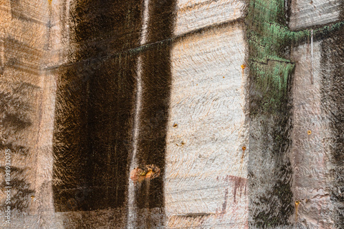 Close Up of Breccia Cliff, Tebing Breksi or Breccia Cliff a Former Mining Area that was Transformed into a Tourist Location, at Yogyakarta, Indonesia. 