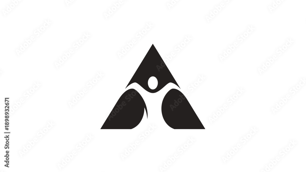 Fototapeta premium A black 3d vector icon design featuring a drop of oil and a drop of water within a triangle pyramid shape for a nature or business concept art illustration