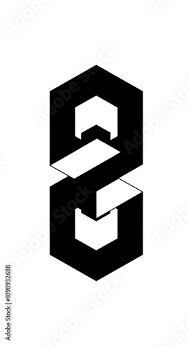 Free Download Clean Flat Stacked Isometric Cubes Forming an Optical Illusion Silhouette_transparent.svg - GFXLoad