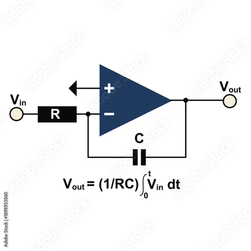 Basic integrator amplifier circuit design with formula