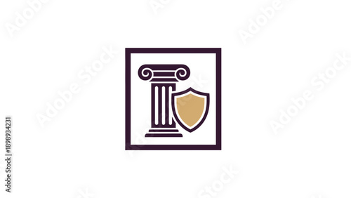 Minimalist Badge Logo Illustrating Historical Preservation and Archiving. Transparent.