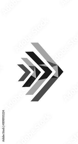 Abstract Geometric Signal Arrow for Digital Innovation and Forward Momentum. transparent.
