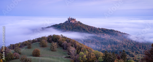 Hohenzollern Castle in autumn season, Swabian Jura, Germany