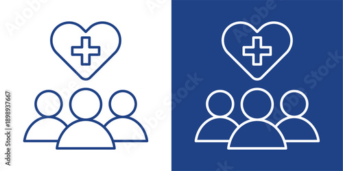 Public Health Blue And White Icon Style Collection