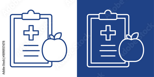 Nutrition Blue And White Icon Style Collection