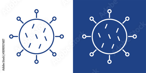 Disease Blue And White Icon Style Collection