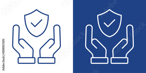 Safety Blue And White Icon Style Collection