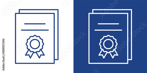 Policy Blue And White Icon Style Collection