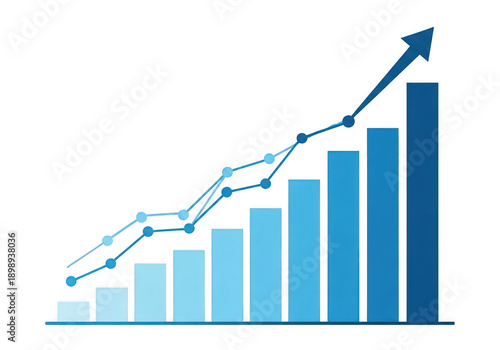Business growth chart showing increasing trend isolated on transparent background Free Download Business growth chart showing increasing trend isolated on transparent background - GFXLoad