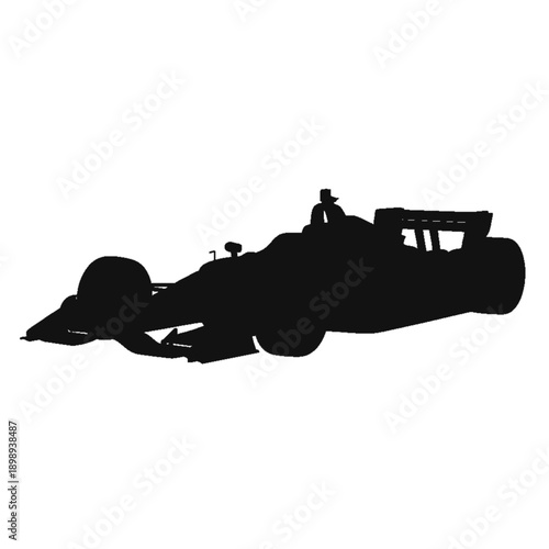 Silhouette of Speed: A sleek, dynamic silhouette of a Formula race car embodies speed, precision, and the thrill of motorsport, set against a pristine background. 