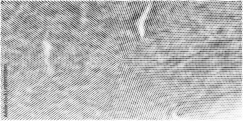 Black halftone pattern of dots radiating from center in abstract vector art monochrome design with radial gradient effect and textured optical illusion in circular format