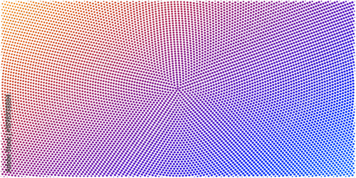 Colorful halftone texture background with radial gradient dots pattern transitioning through orange red purple violet and blue vector art design for creative projects and graphic layouts