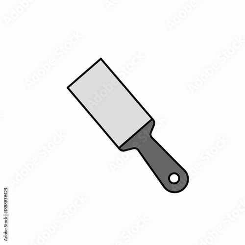 Flat vector illustration of a paint scraper tool, art equipment, minimal flat style, isolated on white background