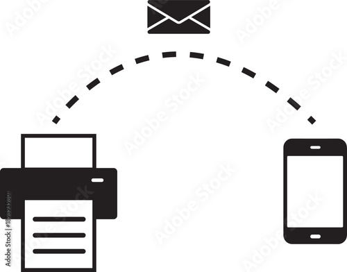 Mobile Printing and Emailing Concept Illustration