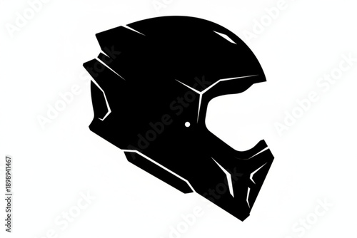 Silhouette of protective helmet: A modern, minimalist illustration captures the essence of safety and adventure, showcasing a sleek helmet design, ready for extreme sports or demanding activities.